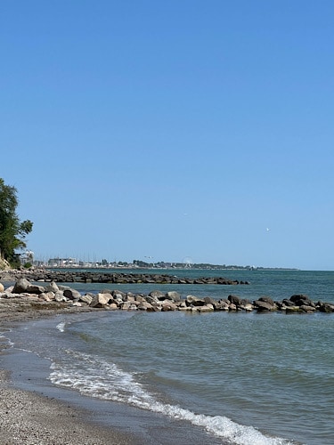 Blick nach Grömitz vom Strand