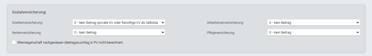 Personaldaten Besonderheit Sozialversicherung Personaldaten Besonderheit Sozialversicherung