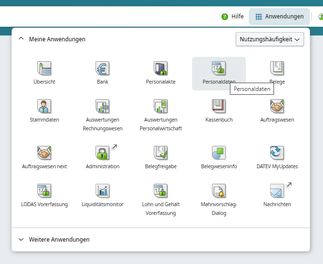 Anwendung Personaldaten Anwendung Personaldaten